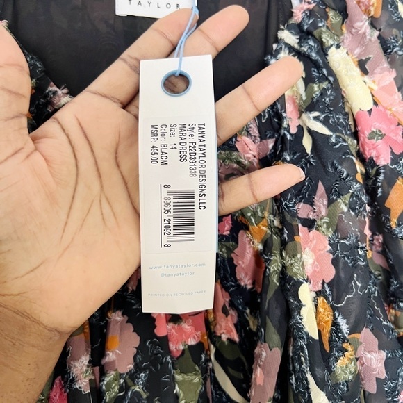 Tanya Taylor Mara Floral Print Flutter Sleeve Mini Dress - Picture 9 of 10